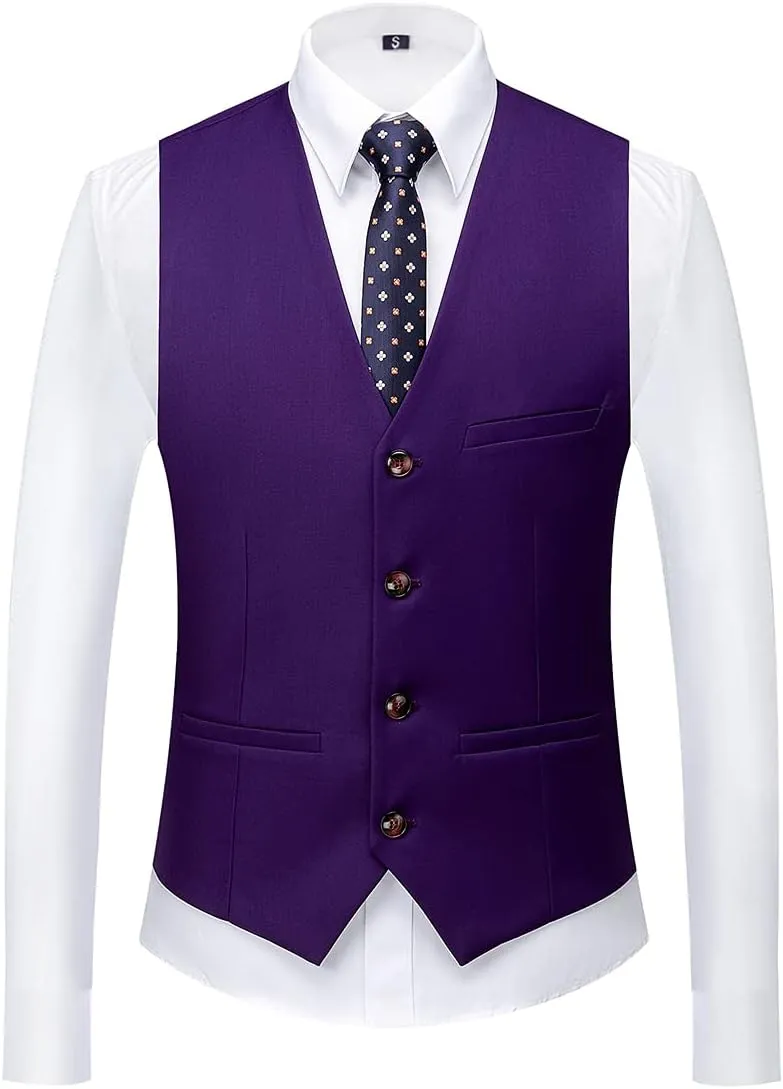 Mens 3 Piece Tuxedo Suits Slim Fit Casual Suit Blazer Two Button Wedding Prom Jackets Vest&Trousers