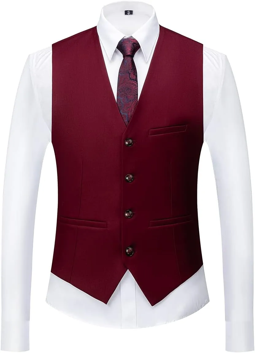 Mens 3 Piece Tuxedo Suits Slim Fit Casual Suit Blazer Two Button Wedding Prom Jackets Vest&Trousers