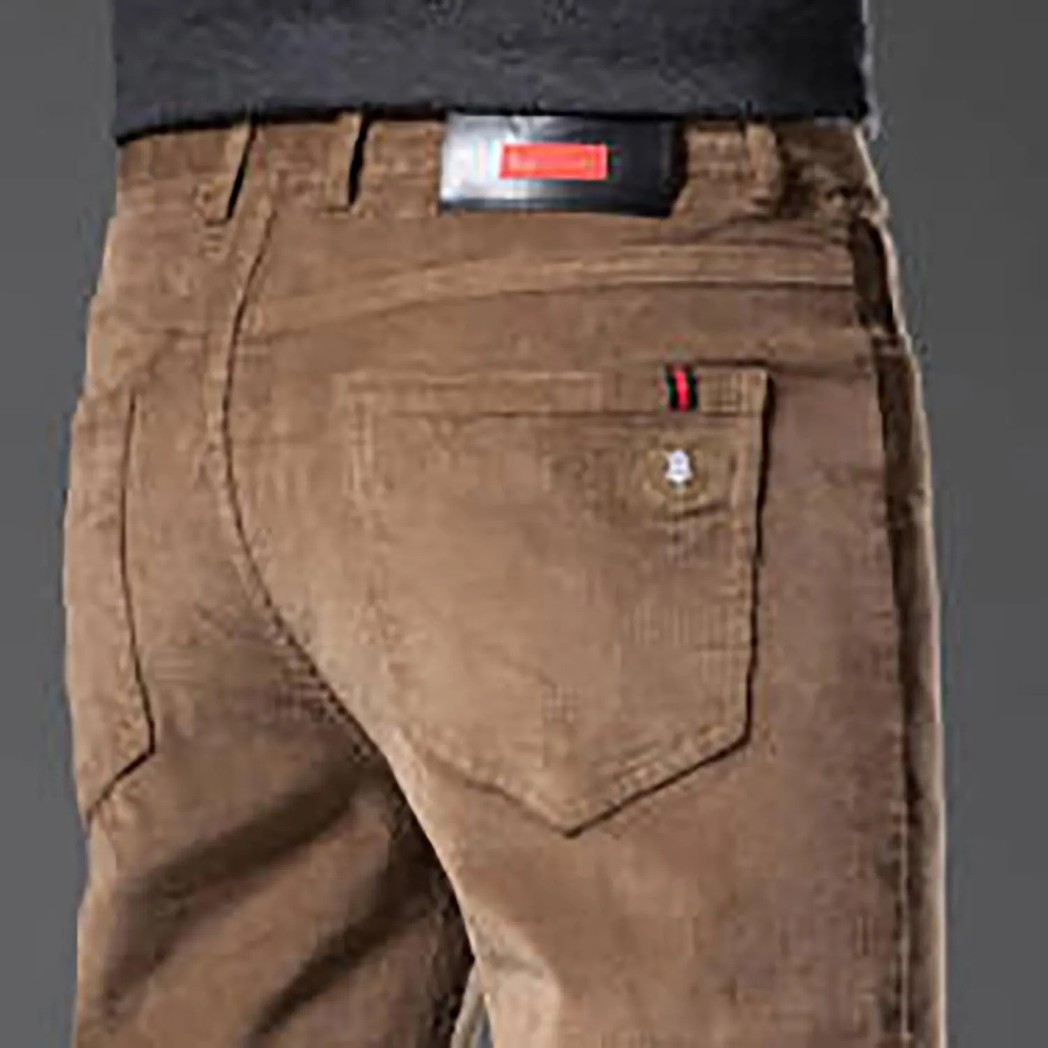 Men's Casual Corduroy Pants Stretch Waist Straight Leg Baggy Sweatpants Slim Fit Versatile Lightweight Plus Size Trousers
