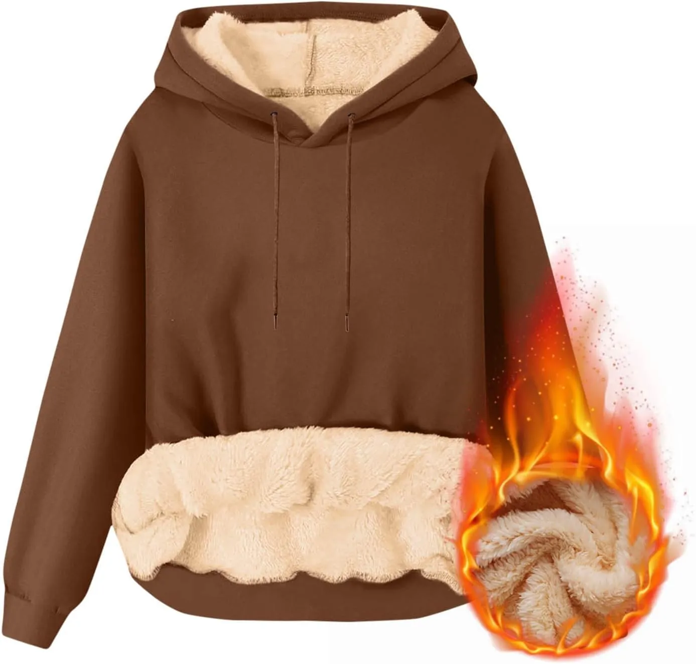 Mens Fleece Lined Hoodies Heavyweight Thick Winter Pullover Sherpa Warm Hooded Sweatshirt Thermal Windproof Jacket