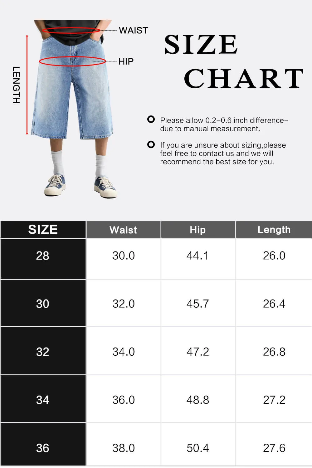 Men's Loose Denim Short - Light Blue