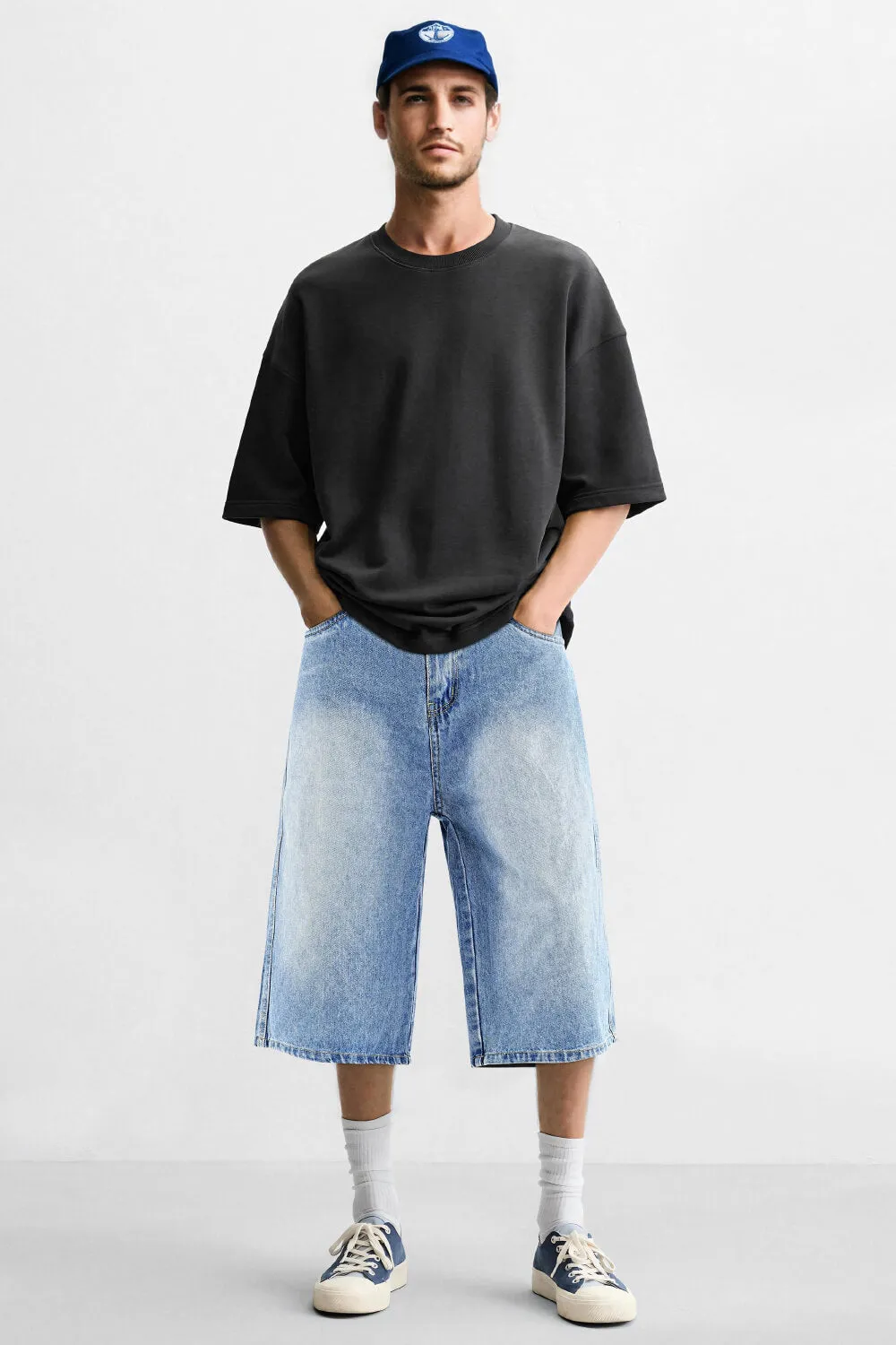Men's Loose Denim Short - Light Blue