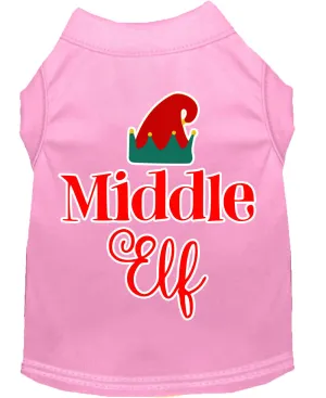 Middle Elf Screen Print Dog Shirt Light Pink Xl