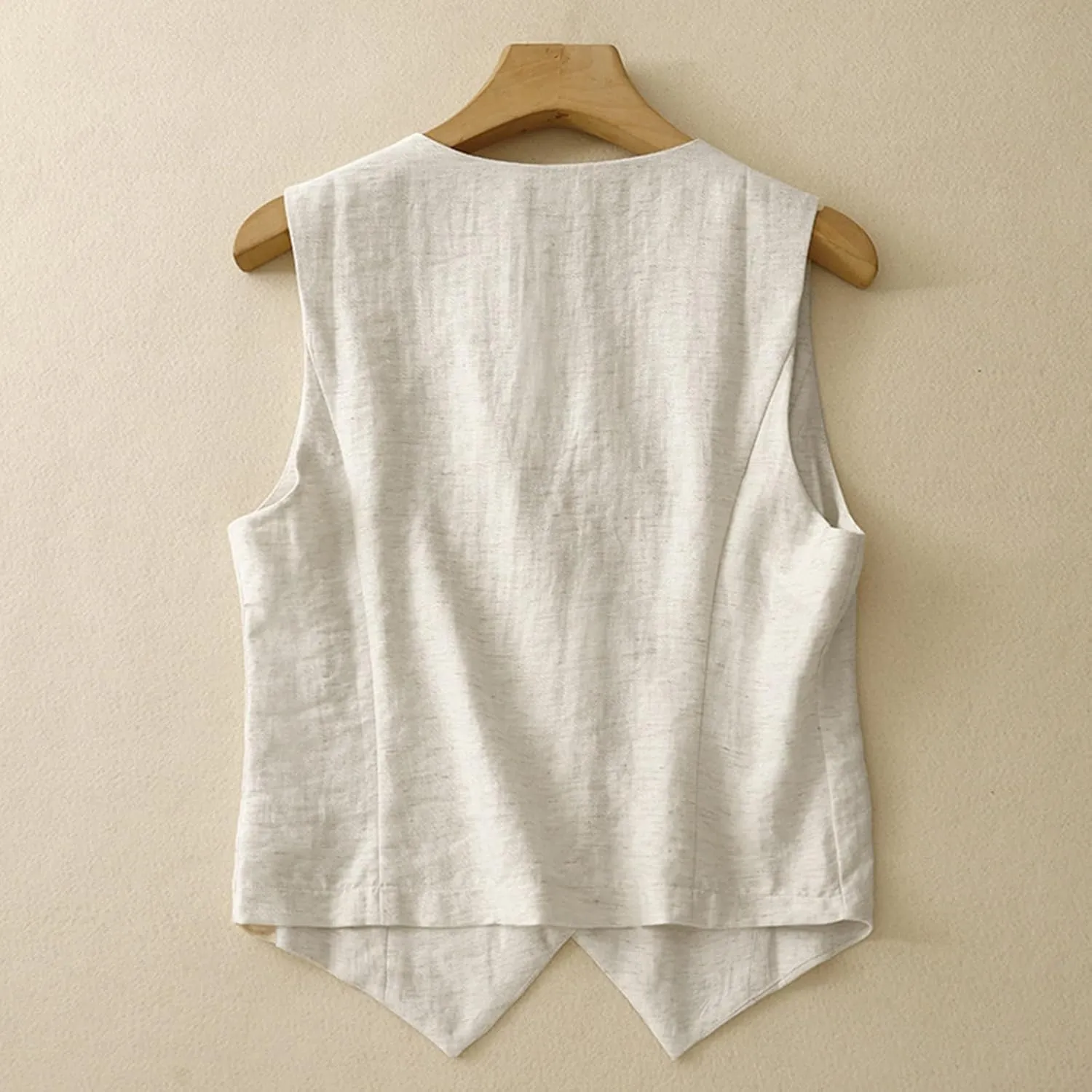 MINTLIMIT Women's Linen Vest Casual Button Down Sleeveless V Neck Lightweight Business Jacket Waistcoat Vest with Pocket
