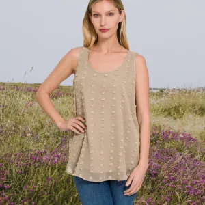 Mocha Dot Sleeveless Top S-3XL