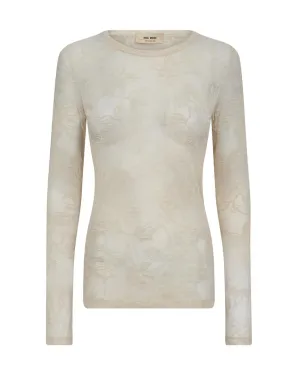 MOS MOSH CREAM MMLORETTA VELVET LEAFY BLOUSE 170330 125