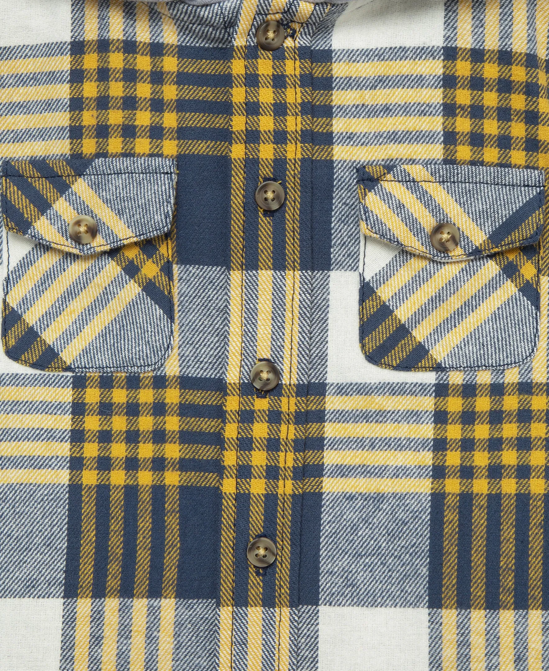 Navy Plaid Woven Pant Set (2T-4T)