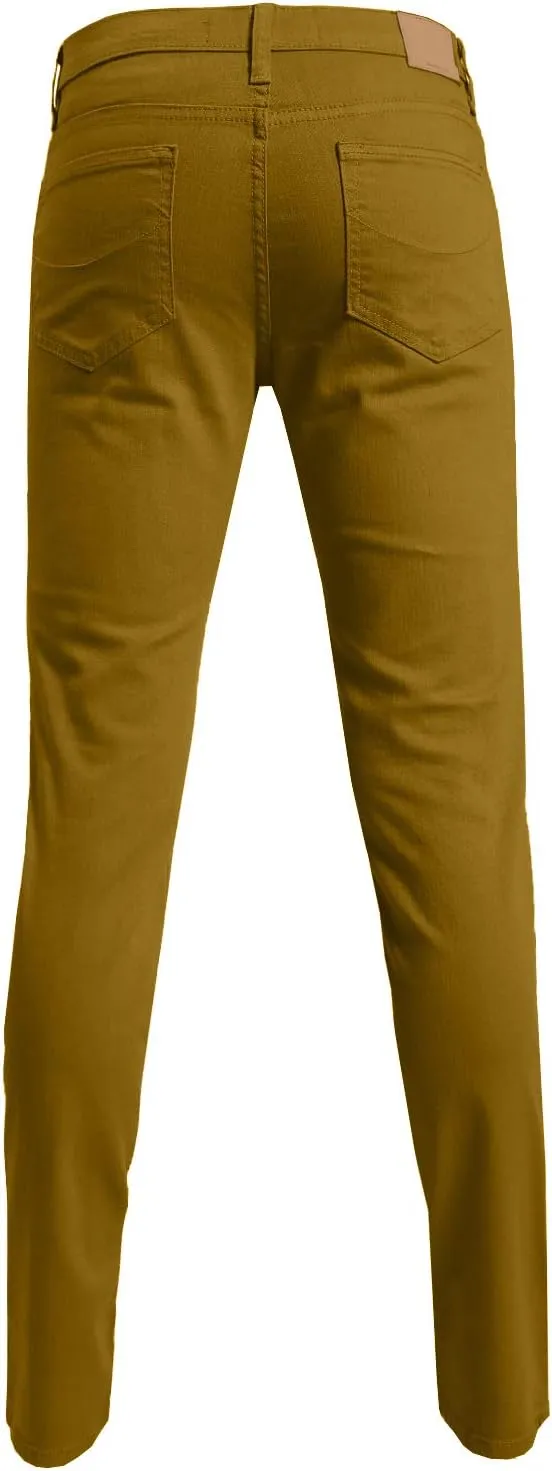 NE PEOPLE Mens Basic Classic Solid Color Skinny Fitted Stretch Jeans (26-40)