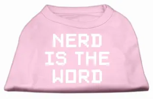 Nerd is the Word Screen Print Shirt Light Pink XS (8)