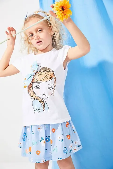 Newness Blue top and skirt set