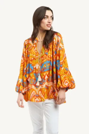 Orange Billow Blouse By Italian Star