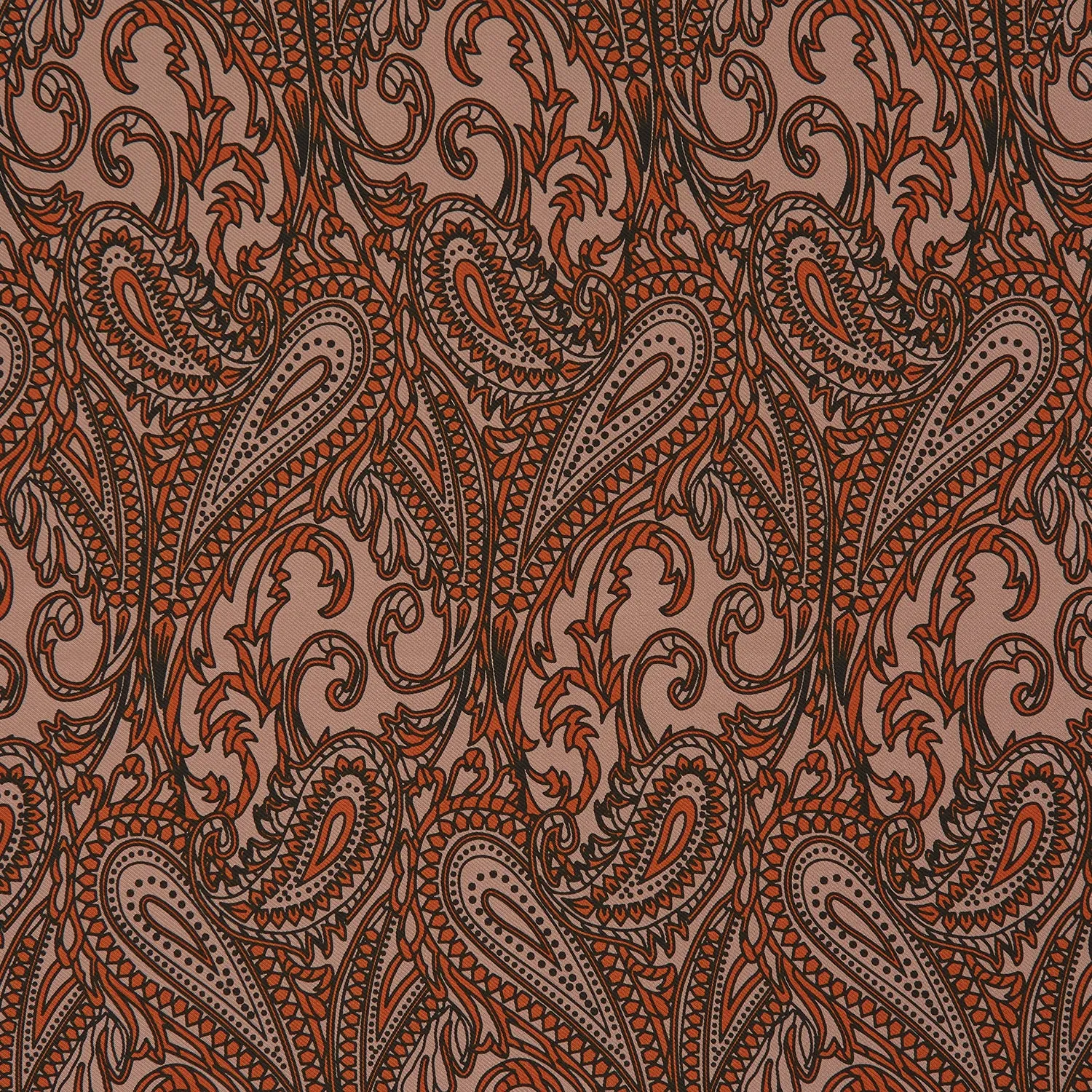 Orange House Paisley Print Silk Pocket Square