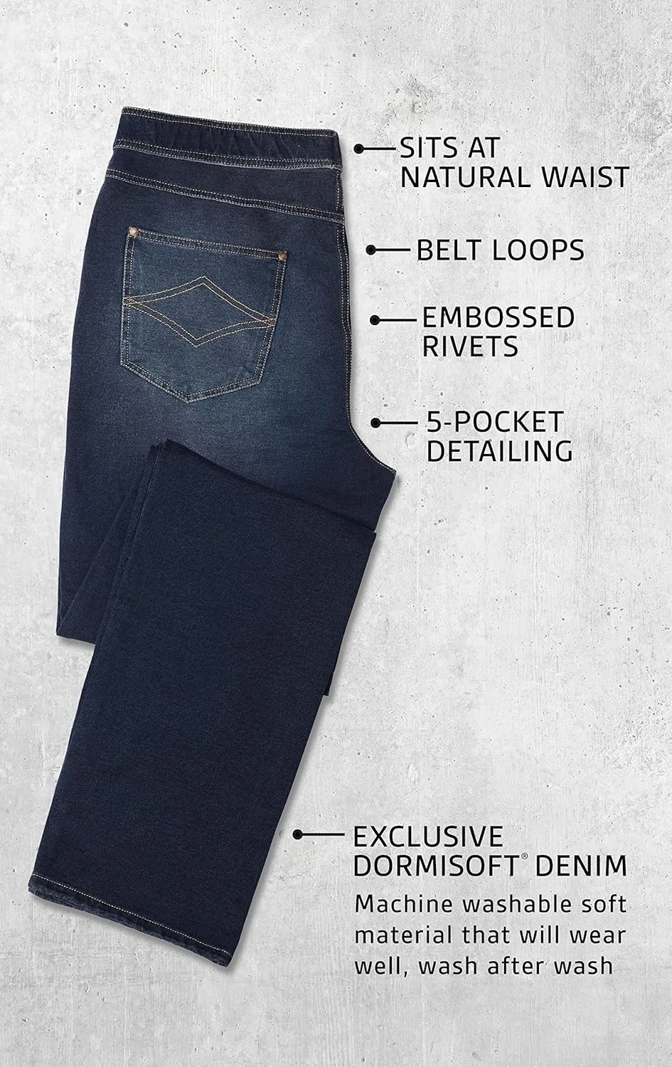PajamaJeans Mens Pull On Jeans - Elastic Waist Pants Men - Pajama Jeans Denim Slim Straight Sweatpant Jeans Men Pull Up Jeans