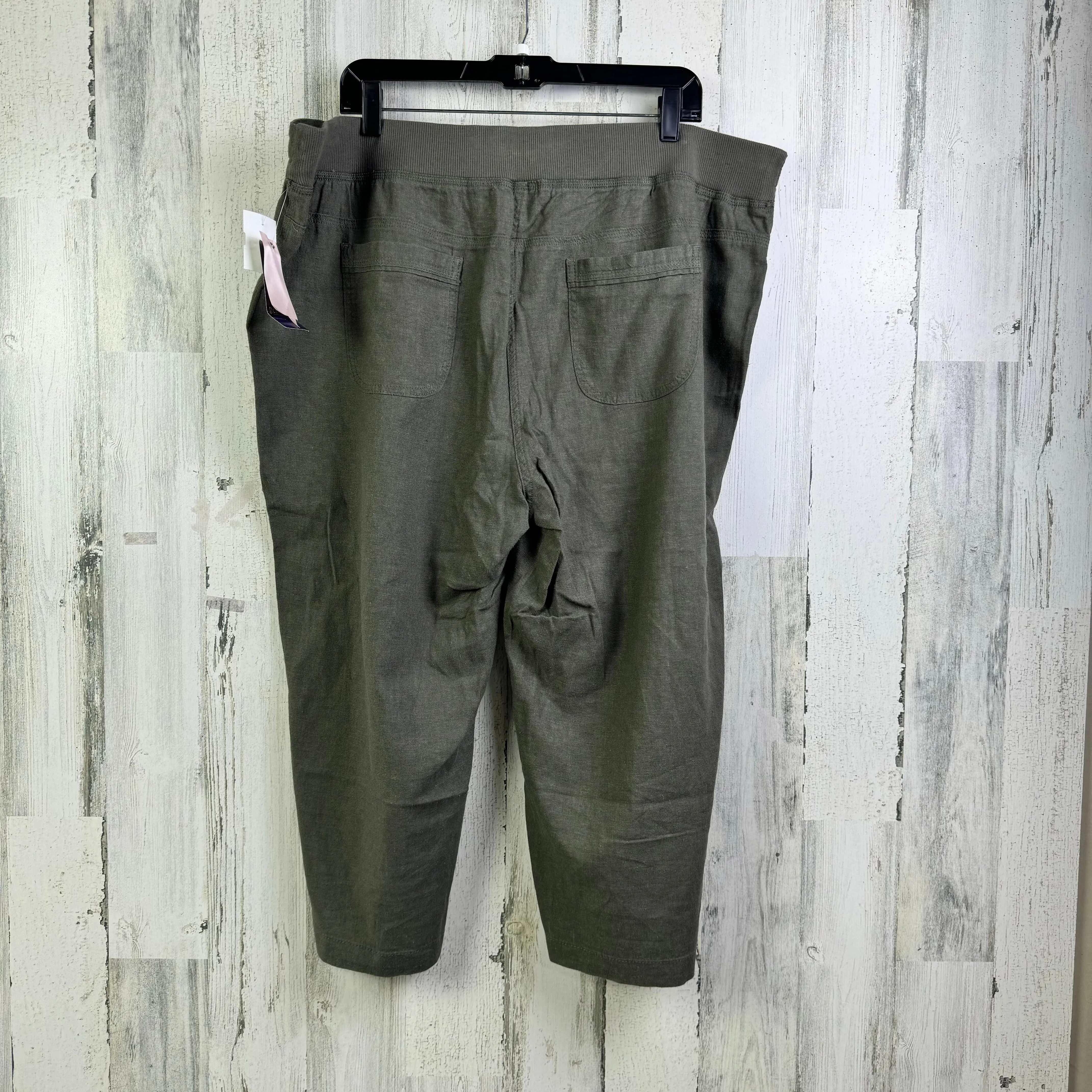 Pants Cropped By Per Se In Green, Size: 18