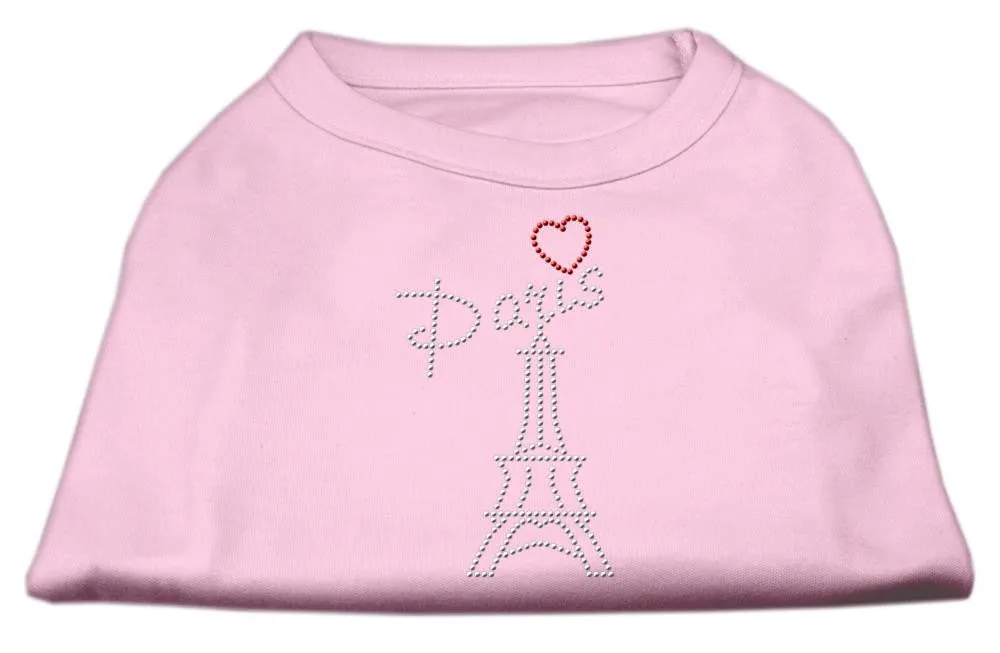 Paris Rhinestone Shirts Light Pink S (10)