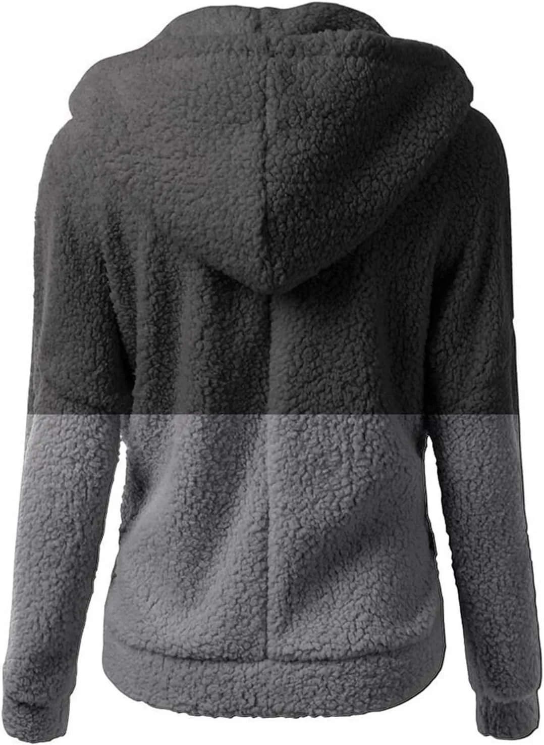 Plush Hoodie Long Sleeve Coats for Women Sweaters Solid Color Fleece Outerwear Pockets Hooded Pullover Cardigans