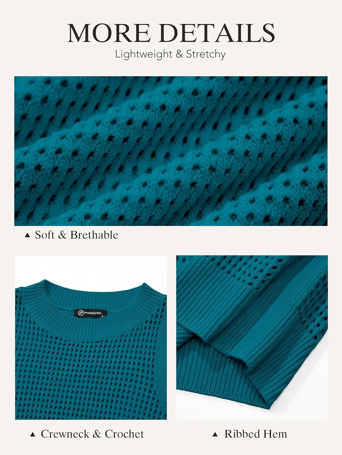 PRETTYGARDEN Summer Crochet Tank Tops for Women 2025 Casual Crewneck Hollow Out Loose Knit Sleeveless Sweater Vest Top Trendy