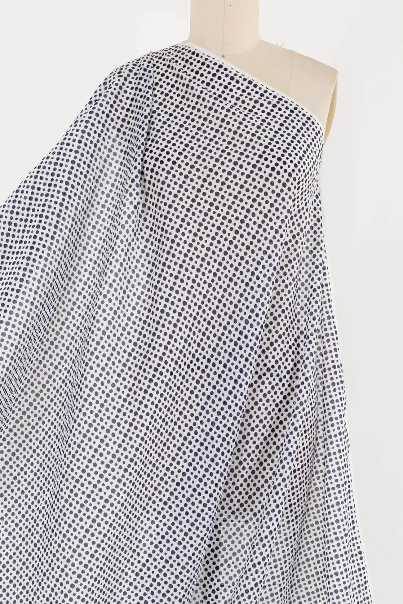 Quirky Blue Dots Cotton Lawn Woven(2 units) 1 yard