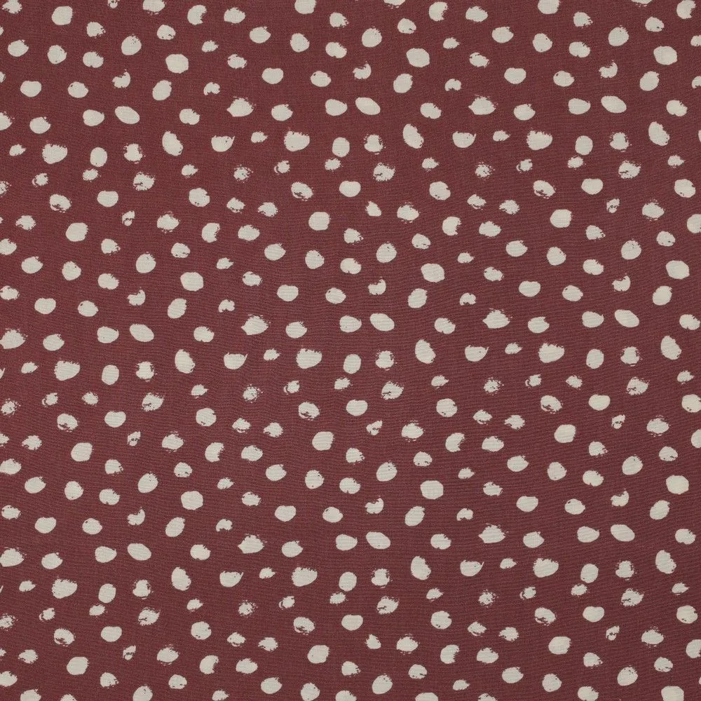 Random dots 100% Viscose Challis dress fabric by the half metre. Navy/green/black.