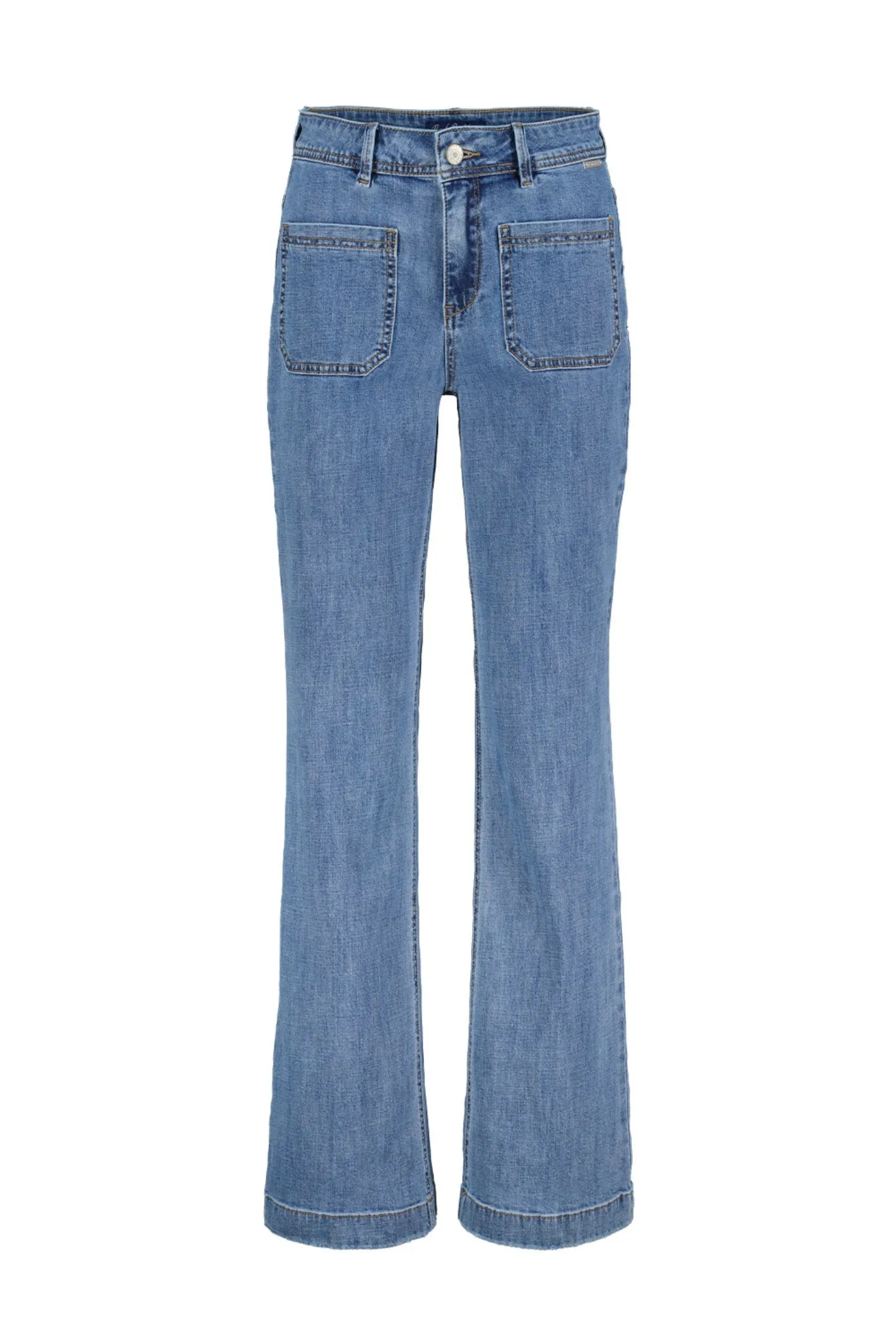 Red Button SRB4424A Colette Wide Jeans Front Patch Pockets Midstone