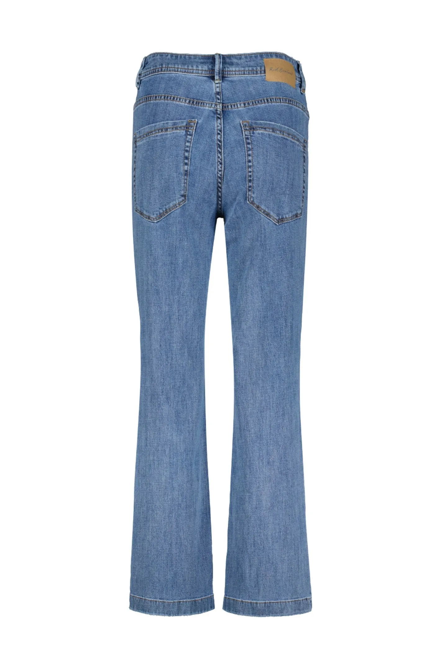 Red Button SRB4424A Colette Wide Jeans Front Patch Pockets Midstone