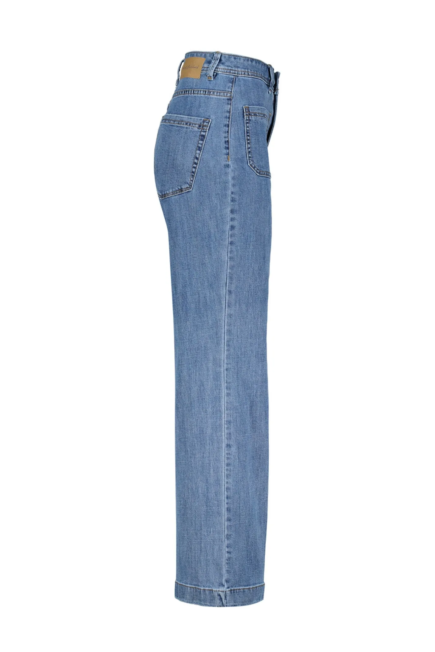 Red Button SRB4424A Colette Wide Jeans Front Patch Pockets Midstone