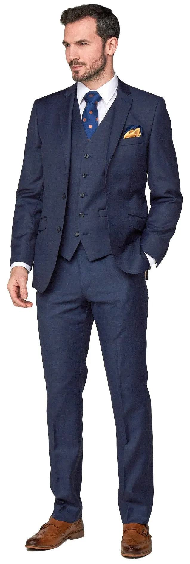 SCOTT Classic Fit Wool Blend Ink Blue Suit Jacket Size 34 - 60