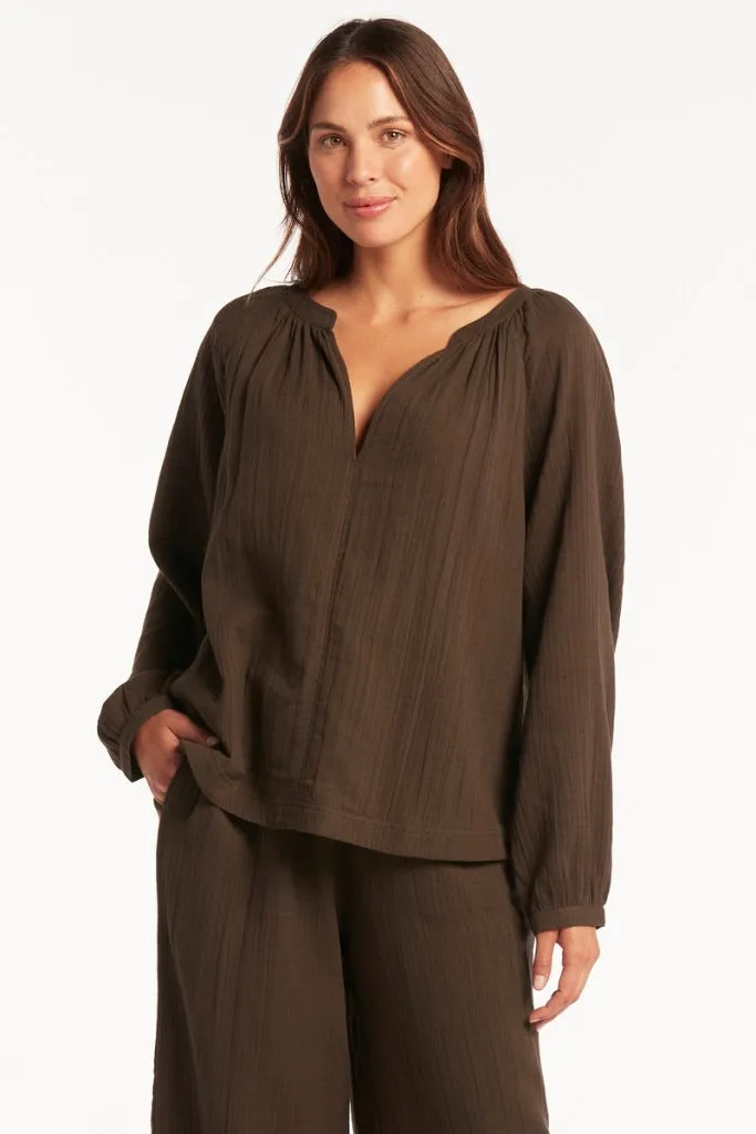Sea Level Peasant Blouse - Sunset