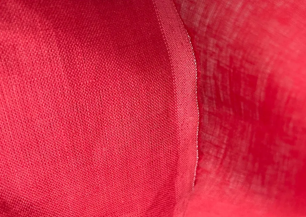 Semi-Sheer Brick Red Handkerchief Linen (Made in Belgium)
