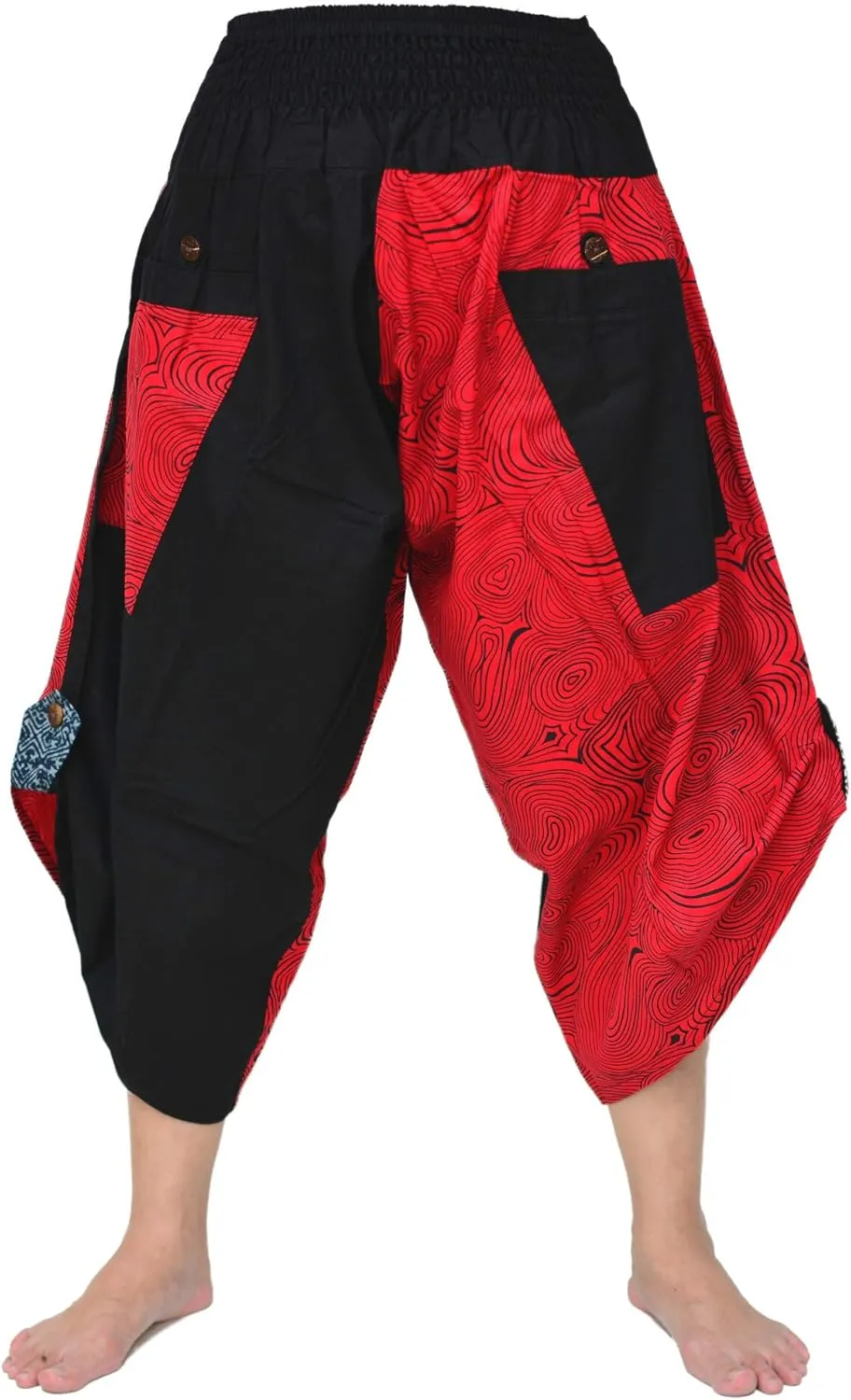 Siamrose Samurai Yoga Harem Pants Men Women Lounge Trousers, One Size, Elastic Waist