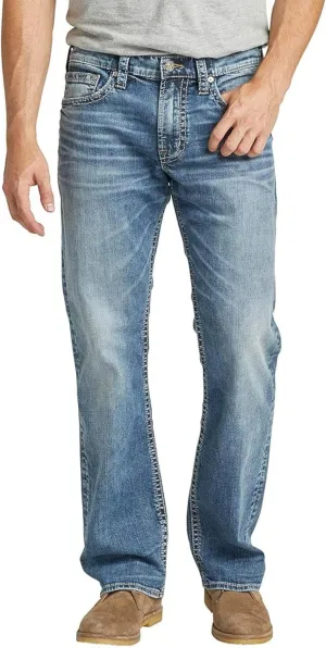 Silver Jeans Co. Men's Zac Relaxed Fit Straight Leg Jeans, Classic Dark Indigo, 30W x 34L