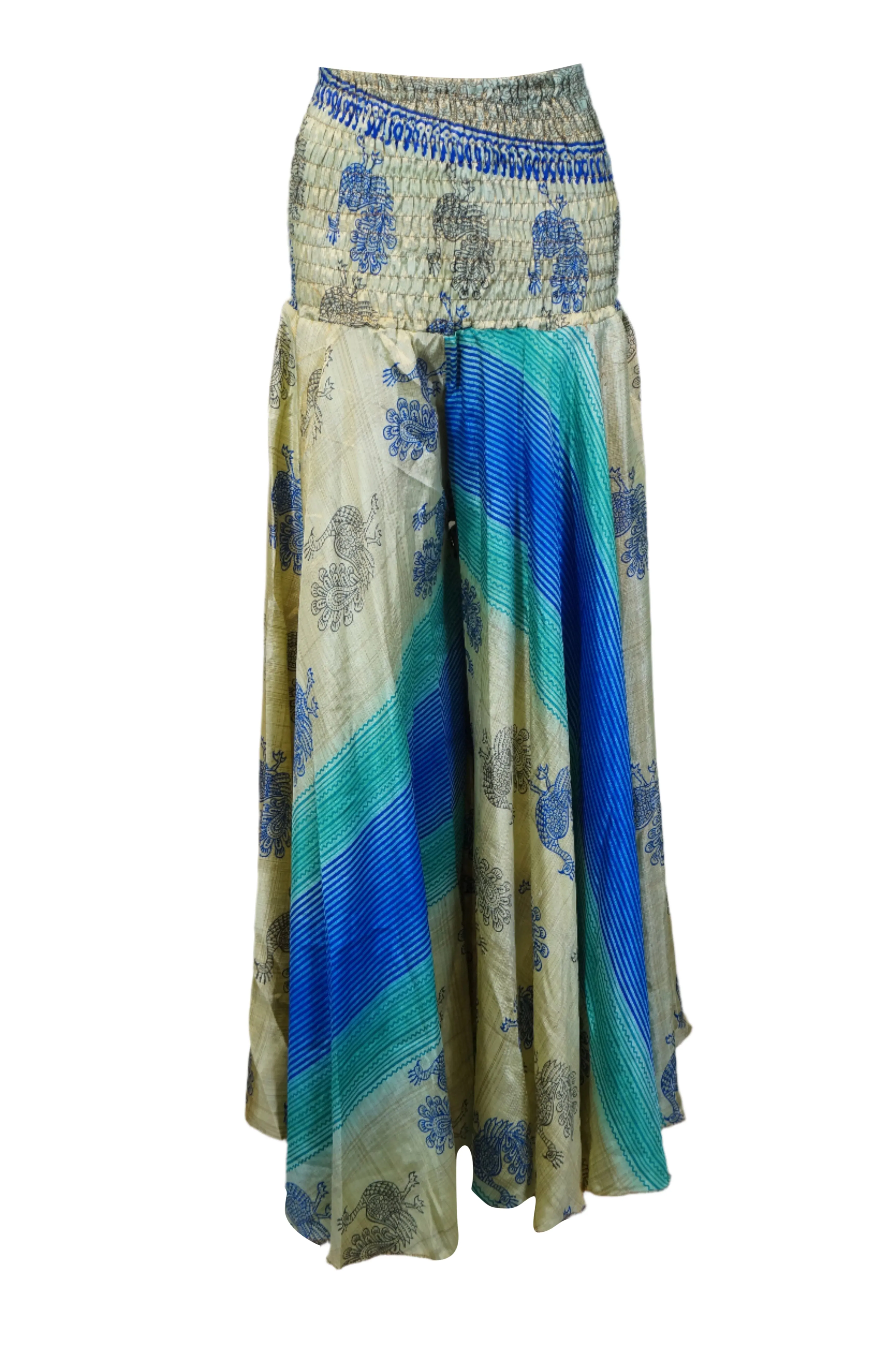 Sky Blue Boho Palazzo Pants – Handcrafted Elegance with Every Step SM