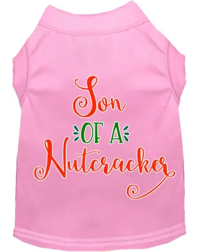 Son Of A Nutcracker Screen Print Dog Shirt Light Pink Lg