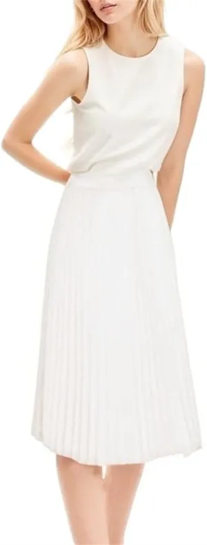 Sorrica Women's High Elastic Waist Pleated Skirt Midi Swing A-line Shirring Skirts