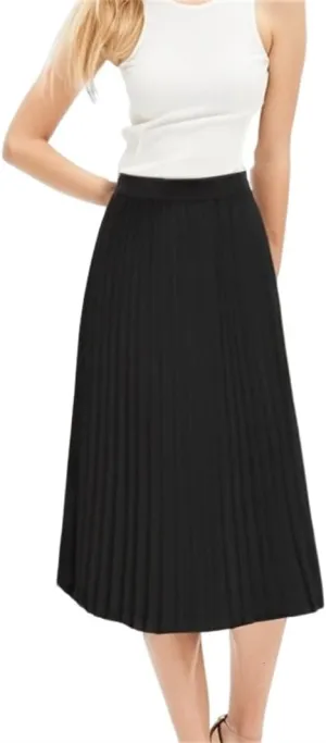 Sorrica Women's High Elastic Waist Pleated Skirt Midi Swing A-line Shirring Skirts