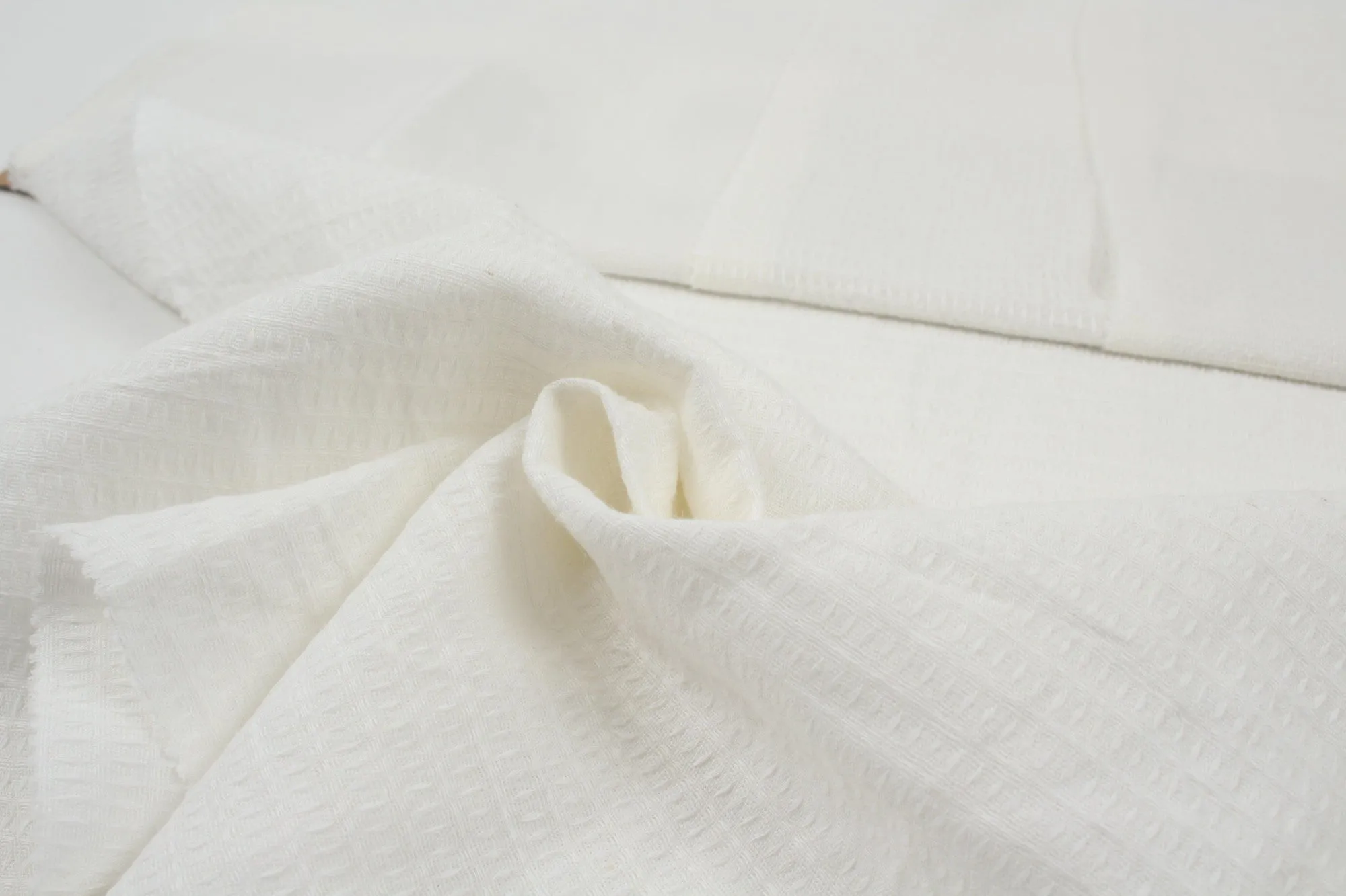 Textured Linen Cotton - White - 4 Variants Available