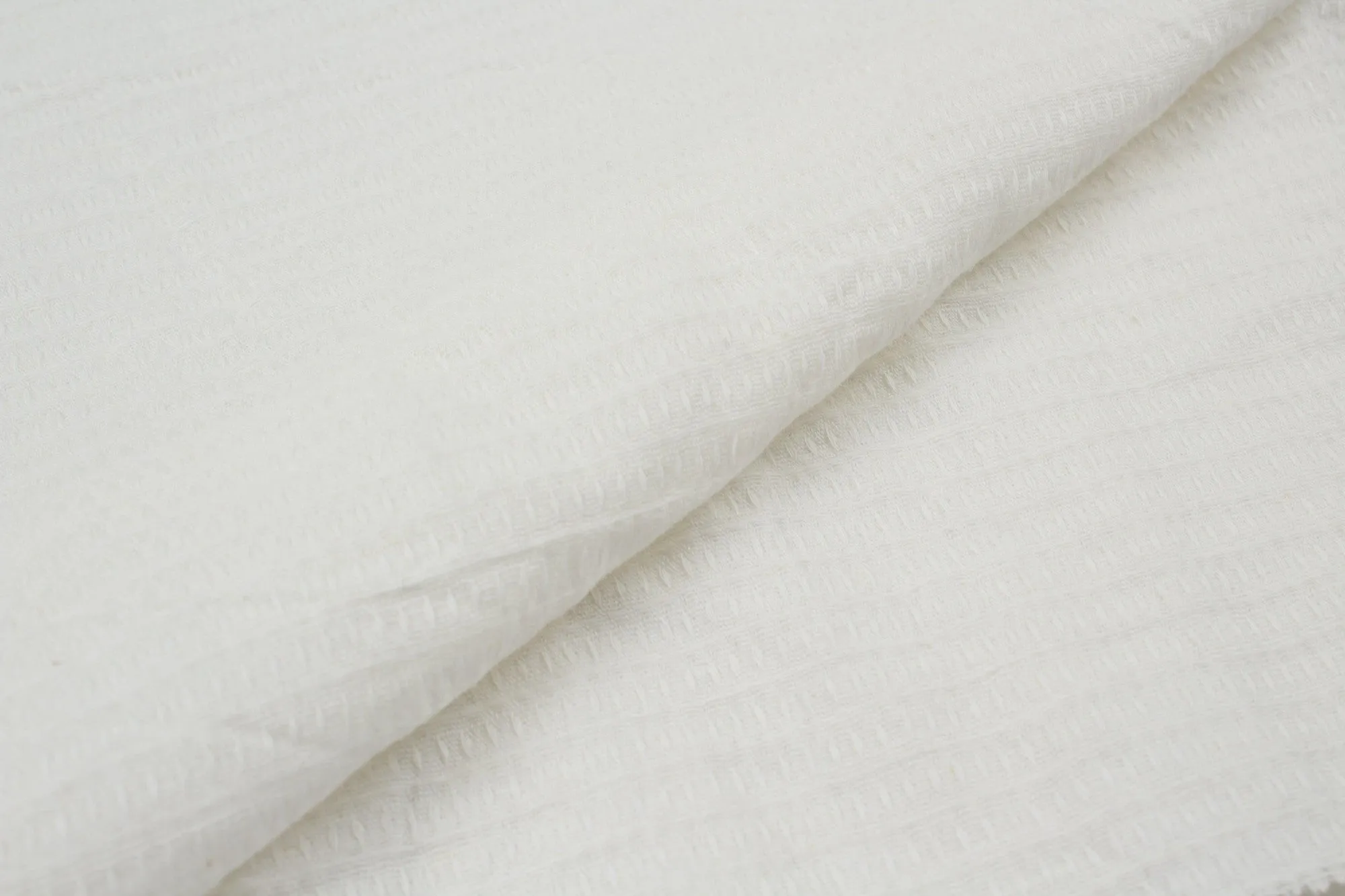 Textured Linen Cotton - White - 4 Variants Available