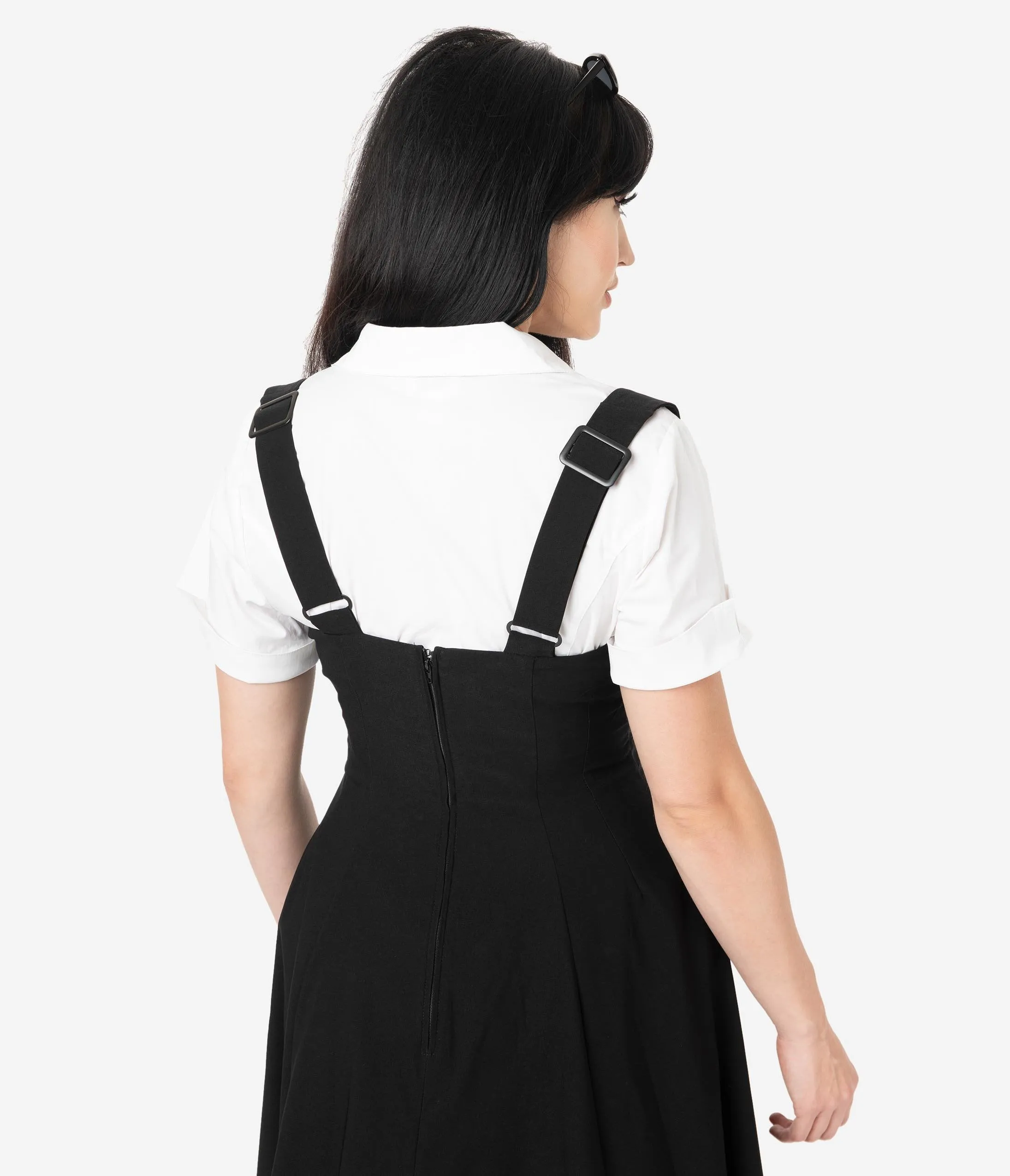 Unique Vintage White Cotton Short Sleeve Button Up Mazzie Blouse