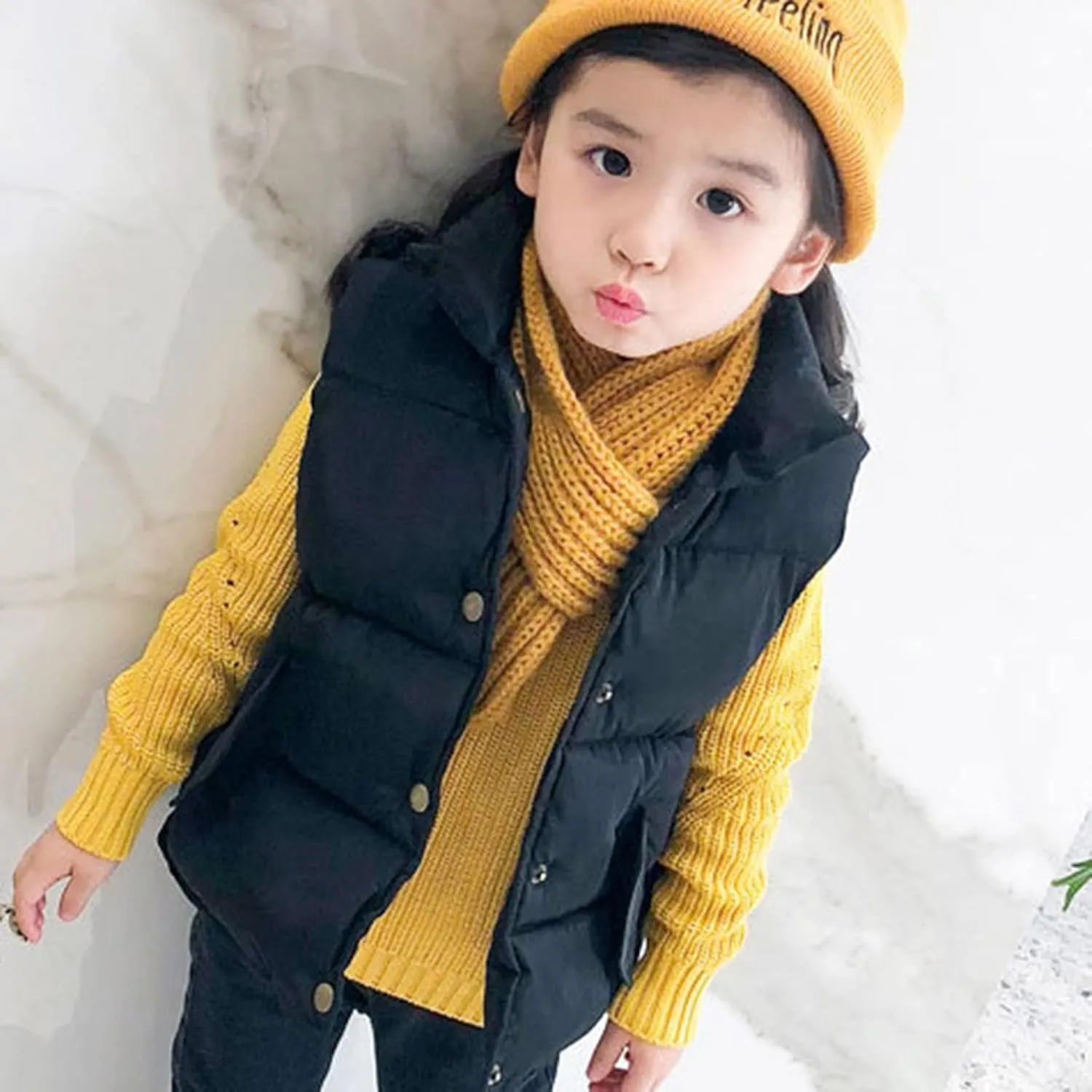 Unisex Toddler Baby Vest Coat Boys Girls Gilet Tops Kids Sleeveless Padded Button Cotton Fall Warm Thick