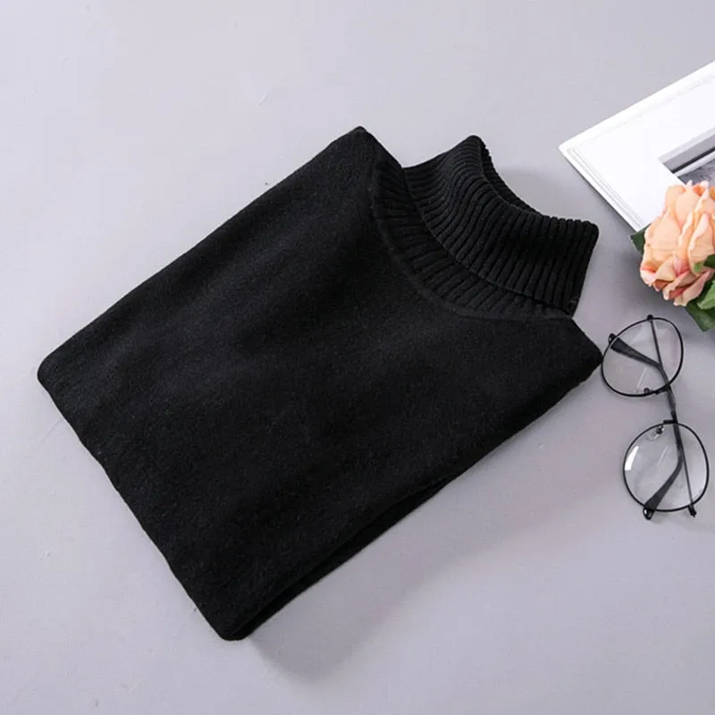 VenusFox Knitted Elastic long-sleeved Turtleneck sweaters
