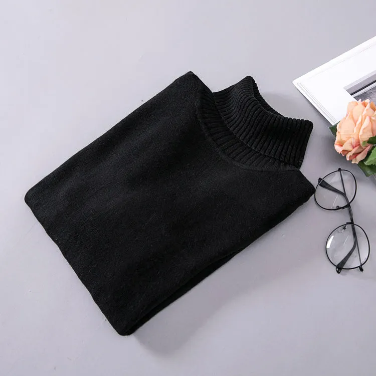 VenusFox Knitted Elastic long-sleeved Turtleneck sweaters