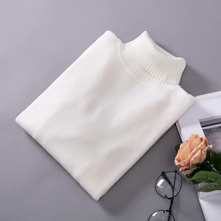 VenusFox Knitted Elastic long-sleeved Turtleneck sweaters
