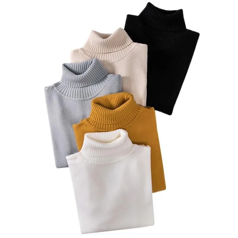 VenusFox Knitted Elastic long-sleeved Turtleneck sweaters