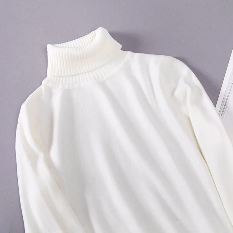 VenusFox Knitted Elastic long-sleeved Turtleneck sweaters