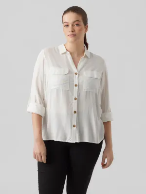 Vero Moda Curve Bumpy White Shirt