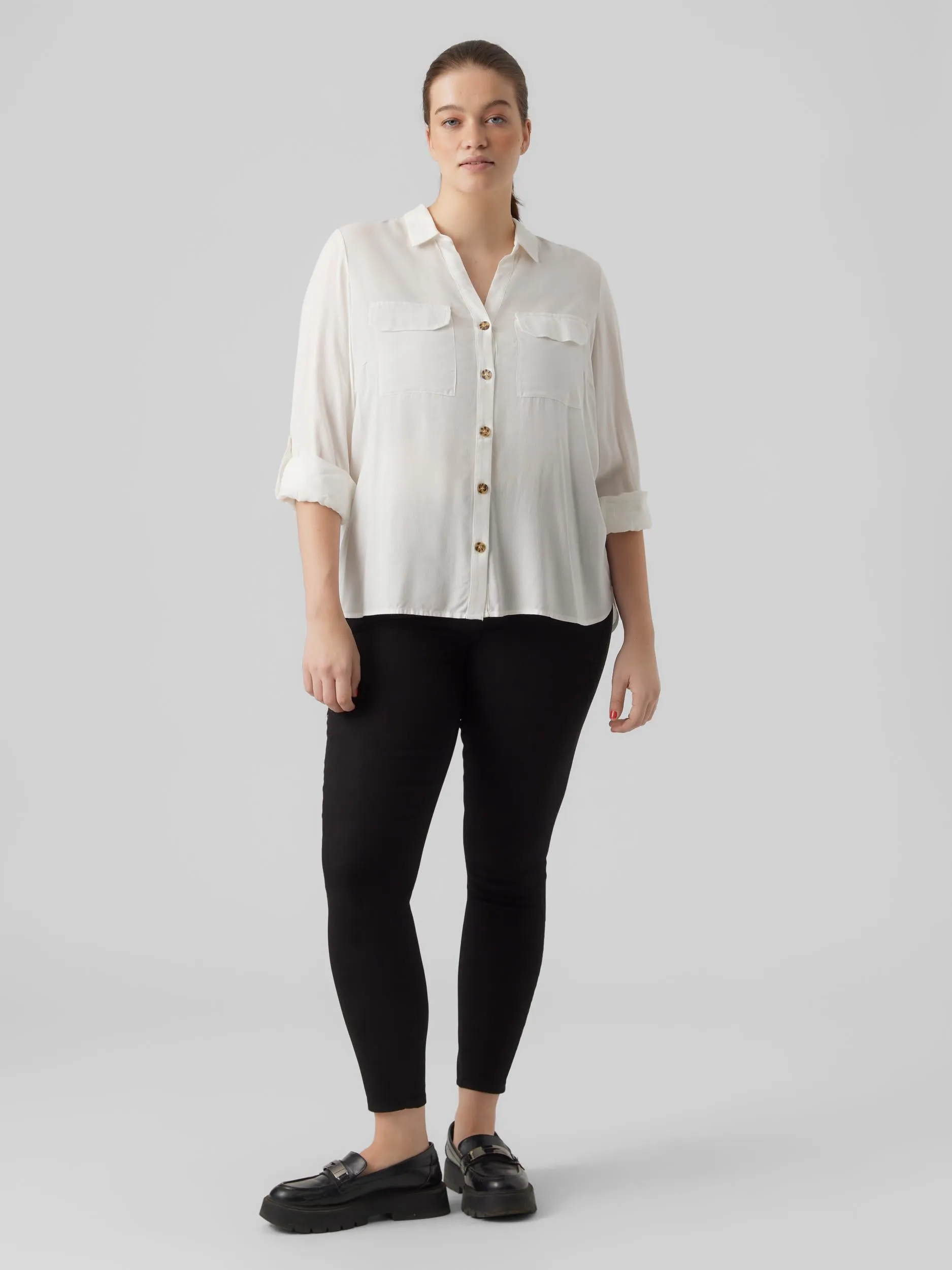 Vero Moda Curve Bumpy White Shirt