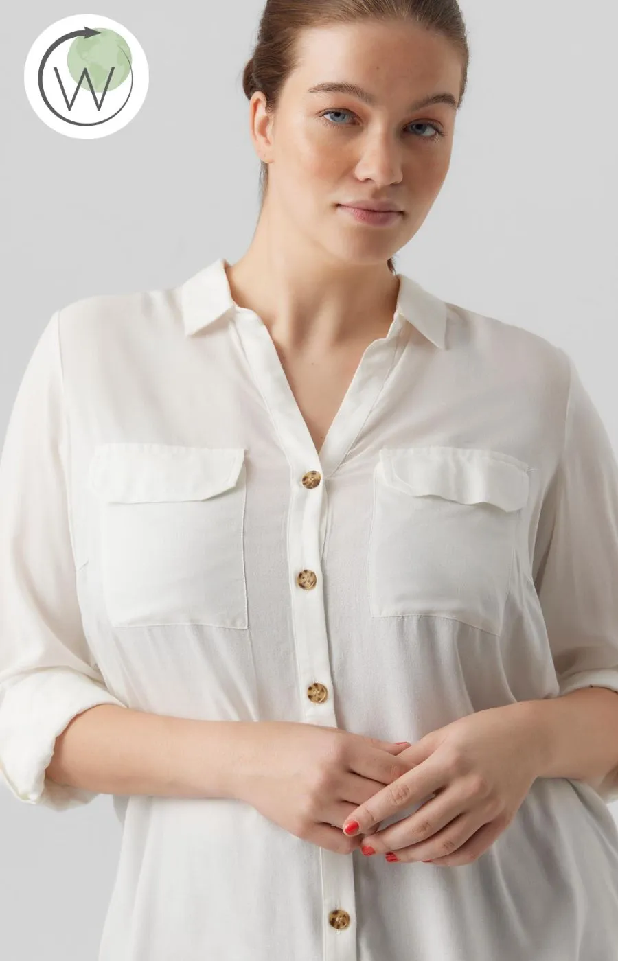 Vero Moda Curve Bumpy White Shirt