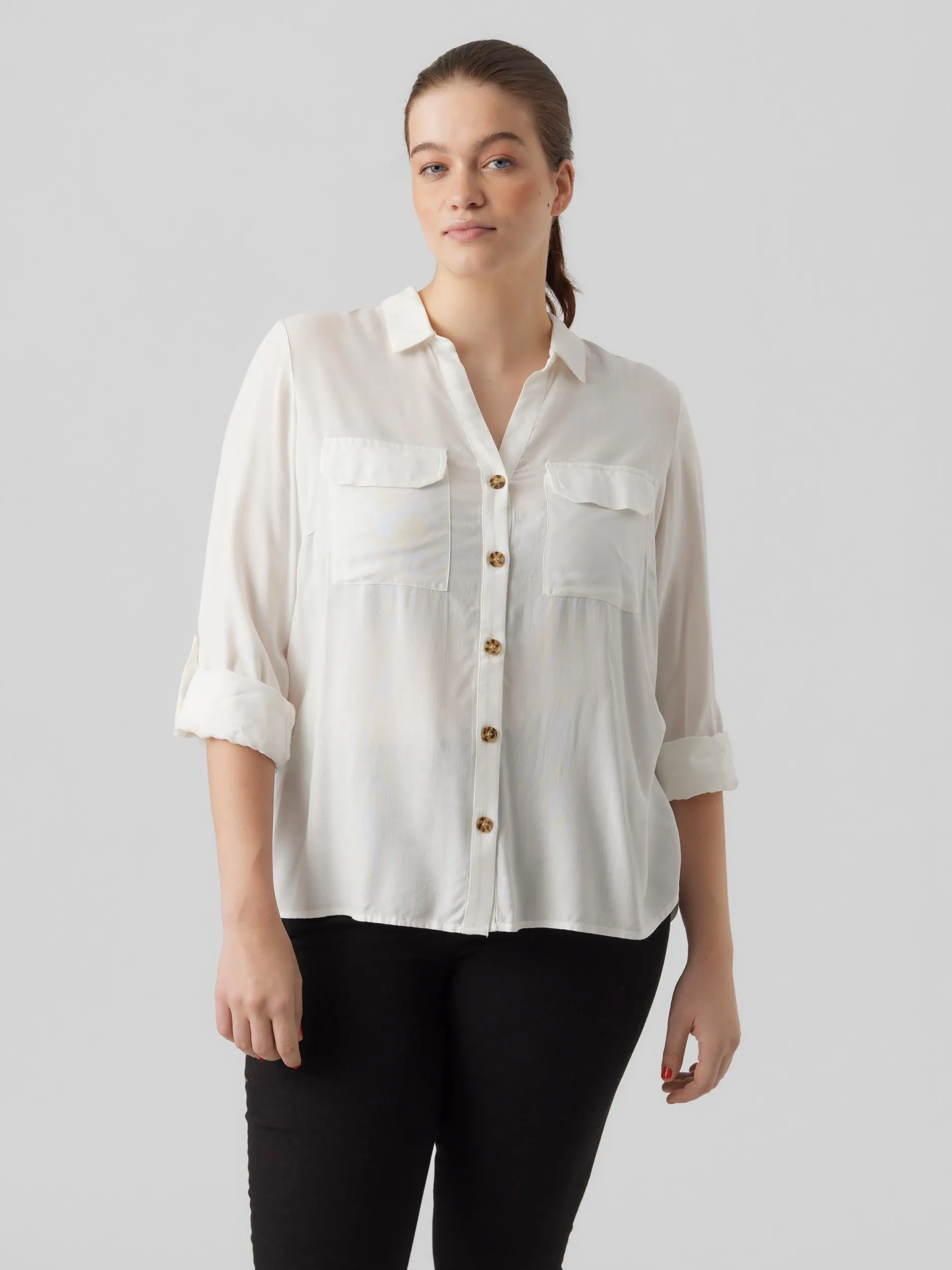 Vero Moda Curve Bumpy White Shirt