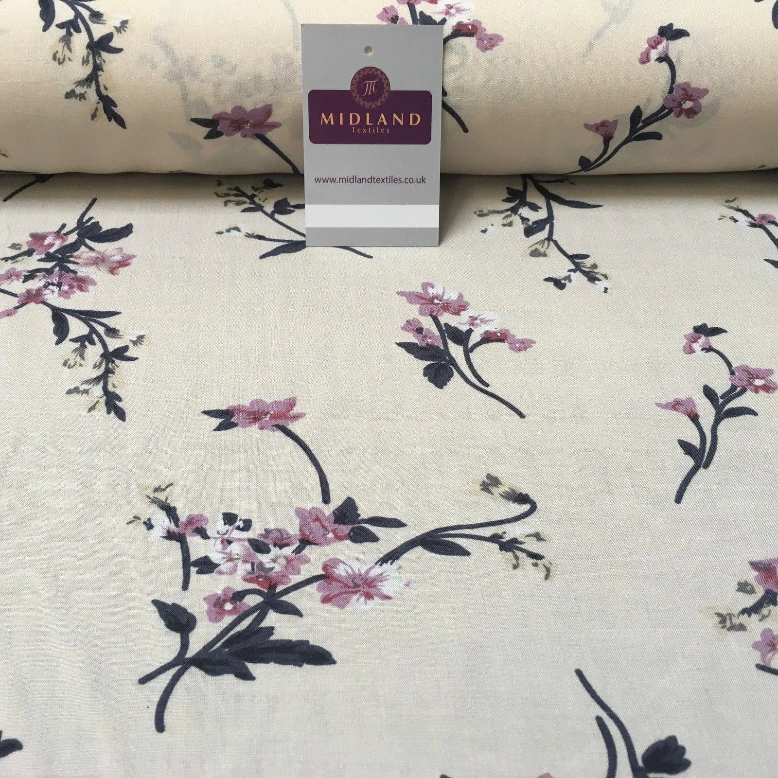 Vintage Floral Printed Viscose Dress Fabric 58" wide MA884 Mtex