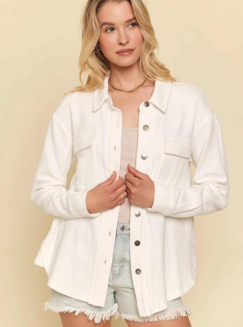 Washed Thermal Jacket [Ivory-55984]
